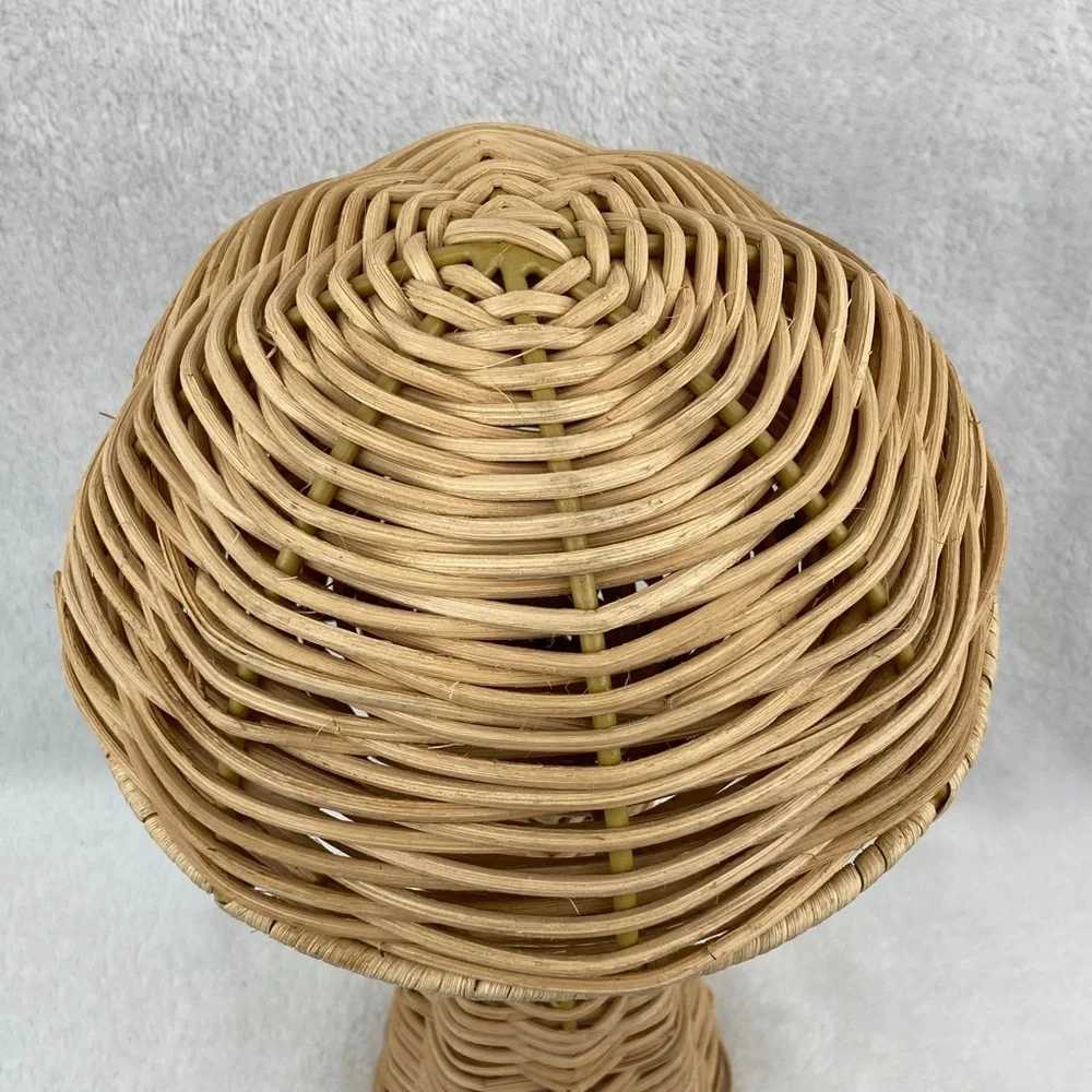 Woven Rattan Mushroom Decor 13.5”